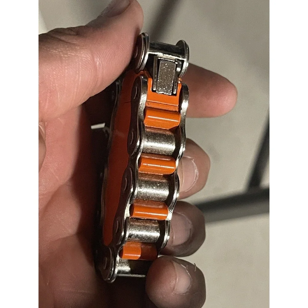 Vintage Automatic Cigarette Lighter Orange Bike Chain Link